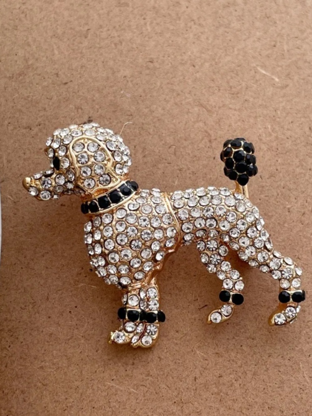 Brooch-poodle with Rhinestone - Picture 2 of 5